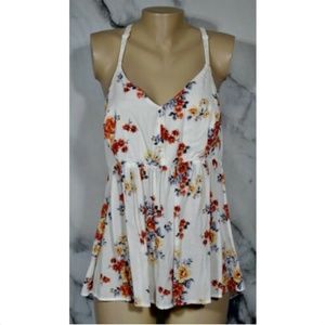 TORRID Ivory Multicolor Floral Elastic Waist 11x